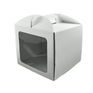 CAJA TARTA CON ASA Y VENTANA 30x30x25