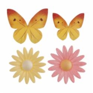 Surtido mariposas y margaritas oblea Dekora